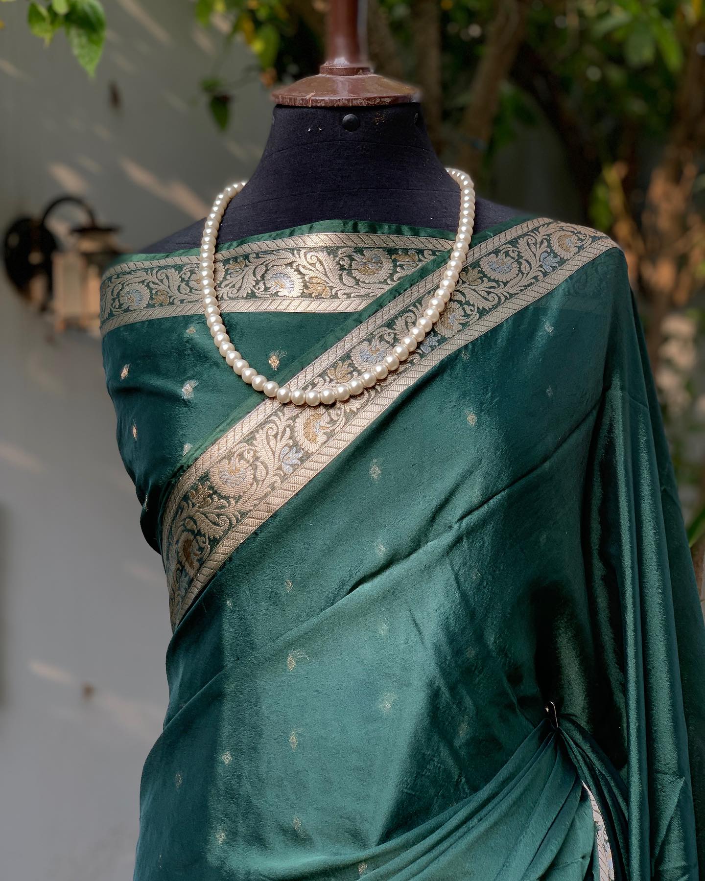 Banarsee Saree Bottle green